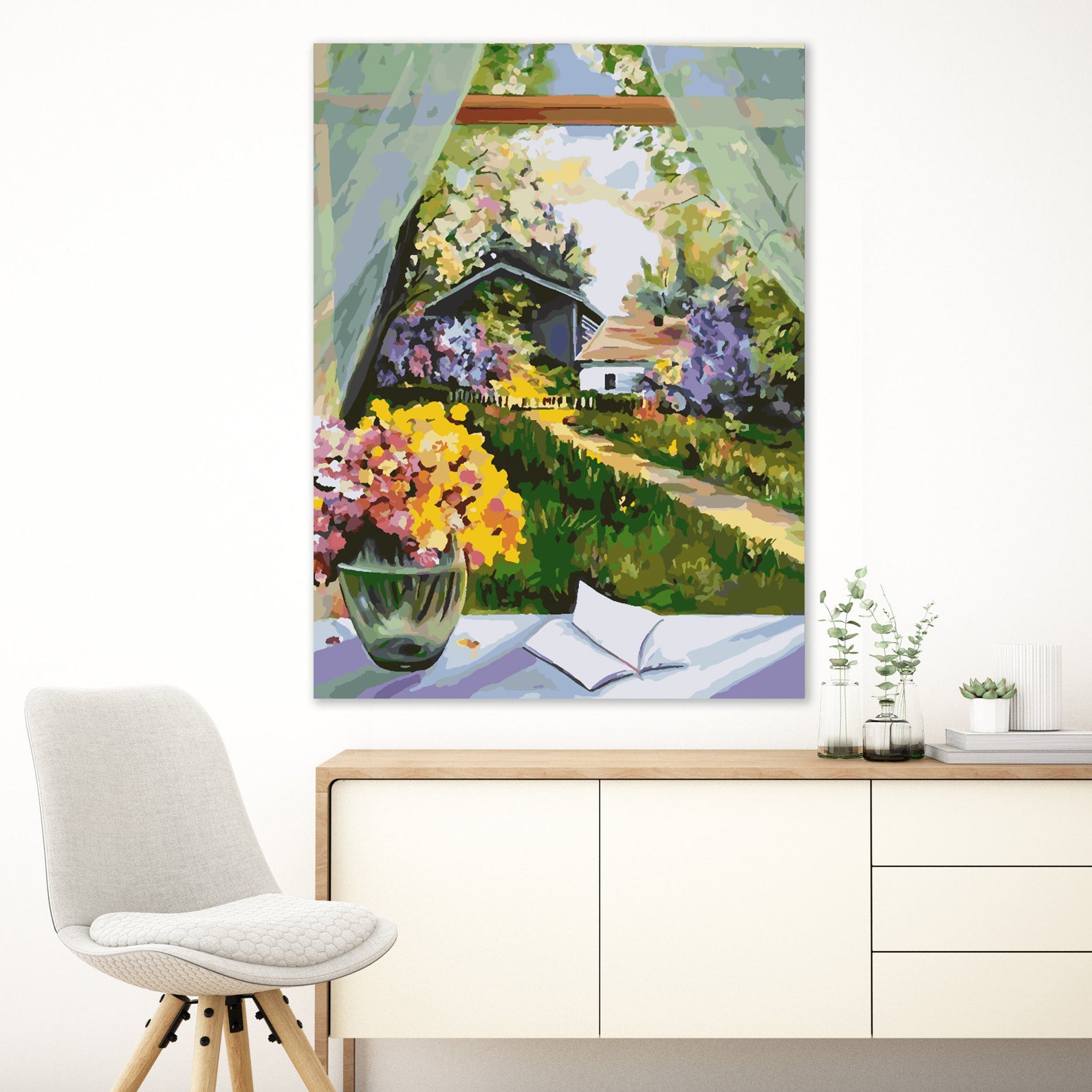 Malen nach Zahlen - Gelbe Blumen in Vase 4347