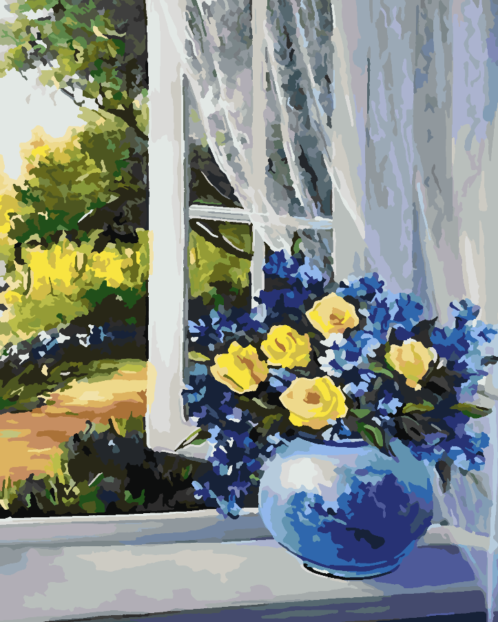 Malen nach Zahlen - Blumen in einer Vase 4349