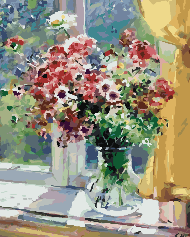 Peinture par numéros - Fleurs dans un vase 4350