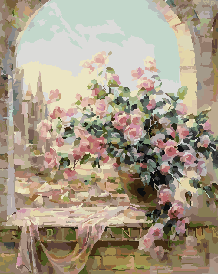 Malen nach Zahlen - Blumen in einer Vase 4352