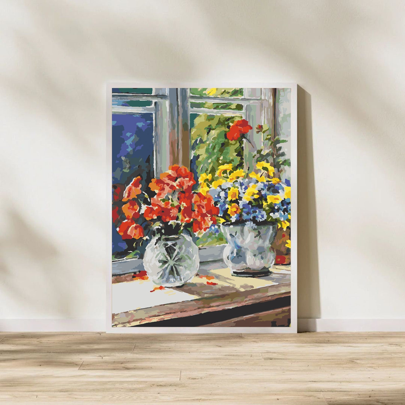 Peinture par numéros - Fleurs rouges dans un vase 4354