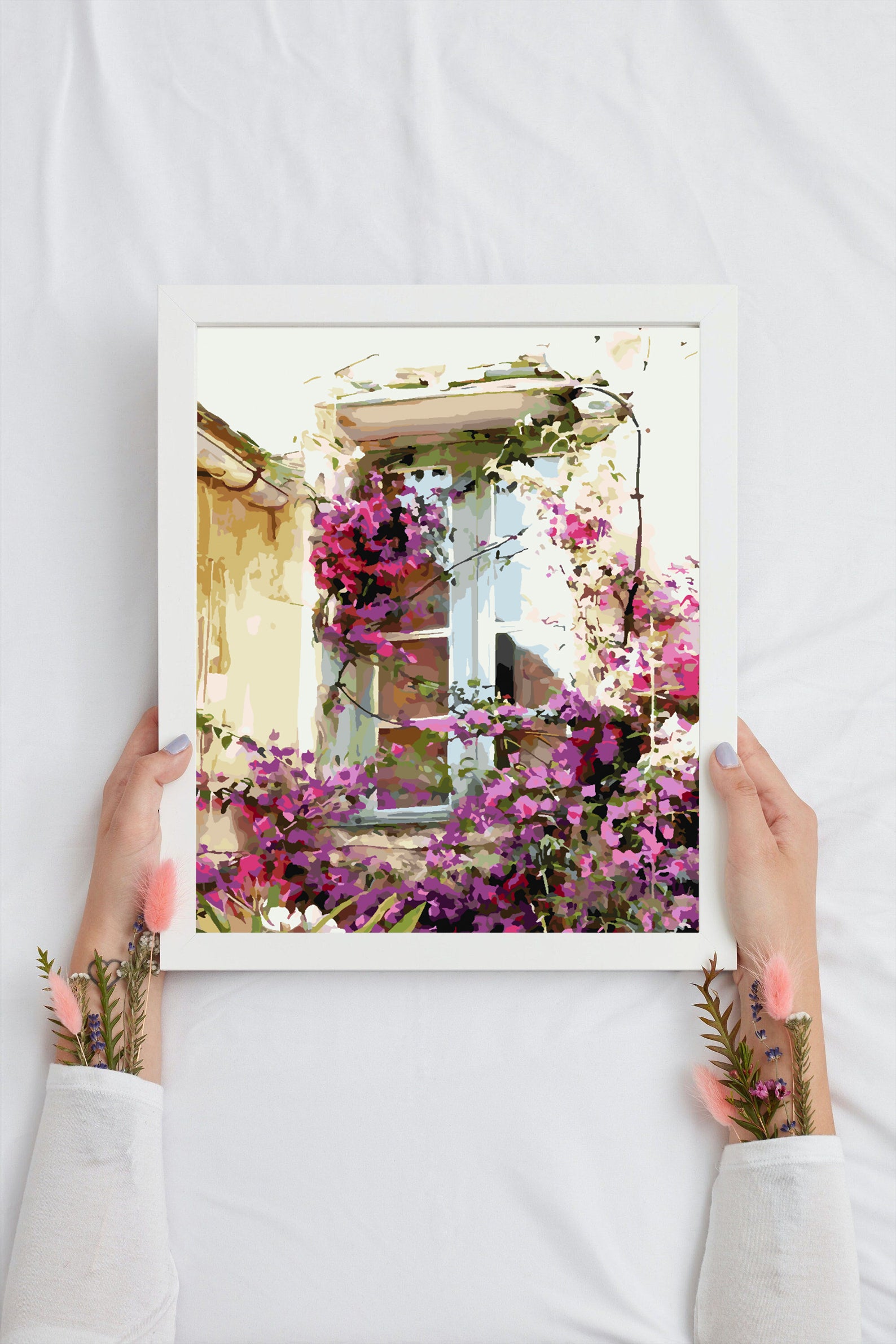 Malen nach Zahlen - Haus mit Blumen 4356