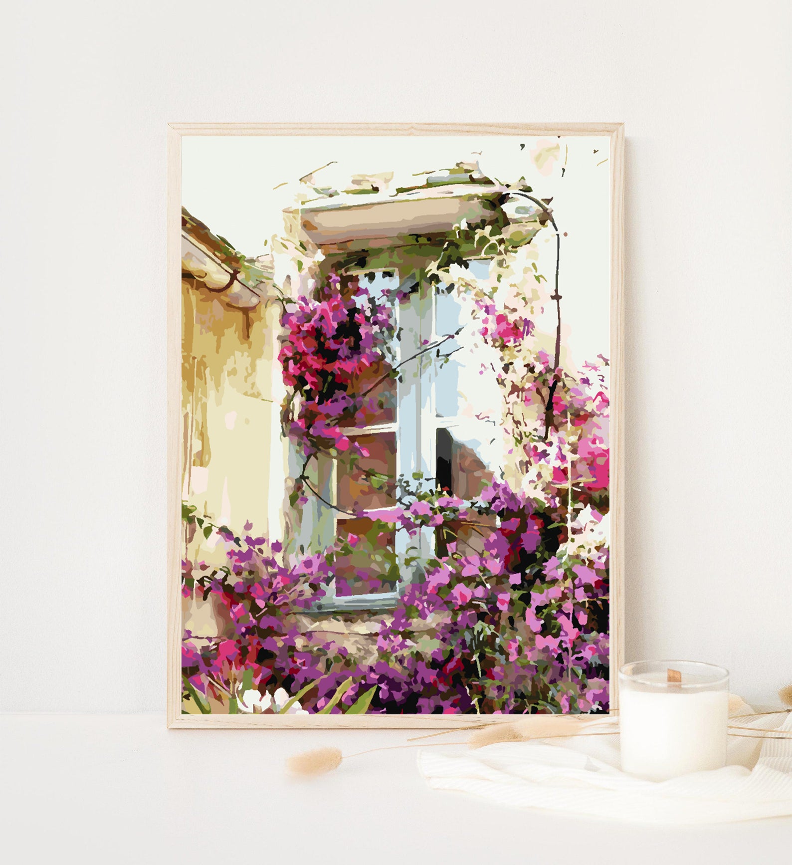 Malen nach Zahlen - Haus mit Blumen 4356