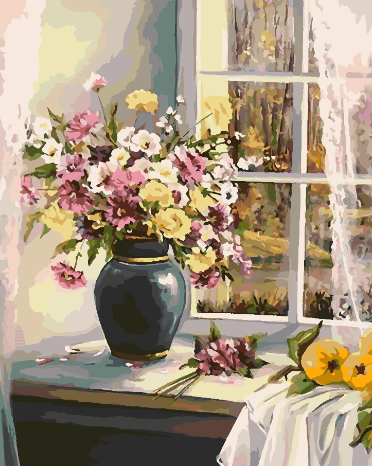 Malen nach Zahlen - Blumen in einer Vase 4357