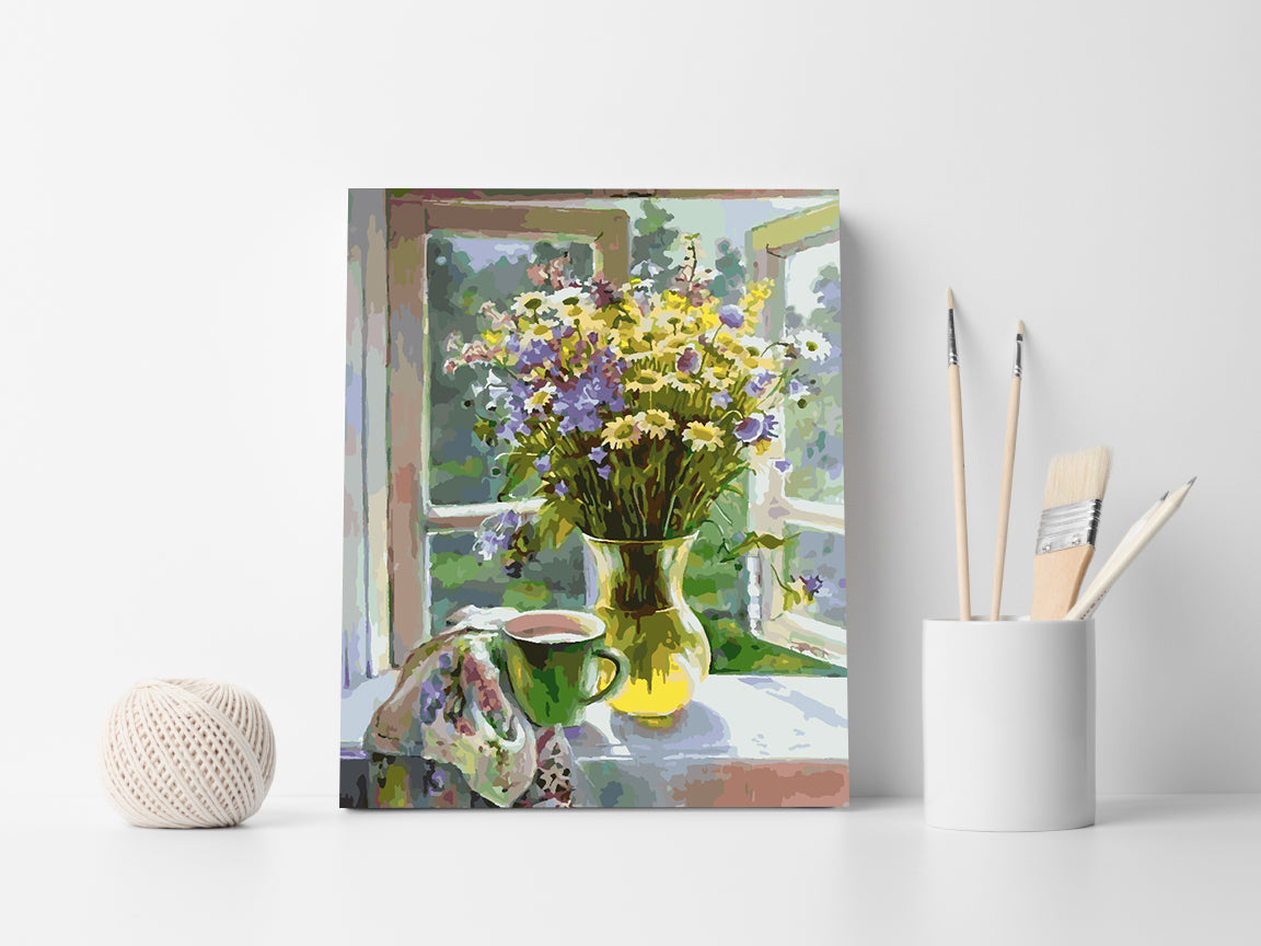 Peinture par numéros - Fleurs dans un vase 4358