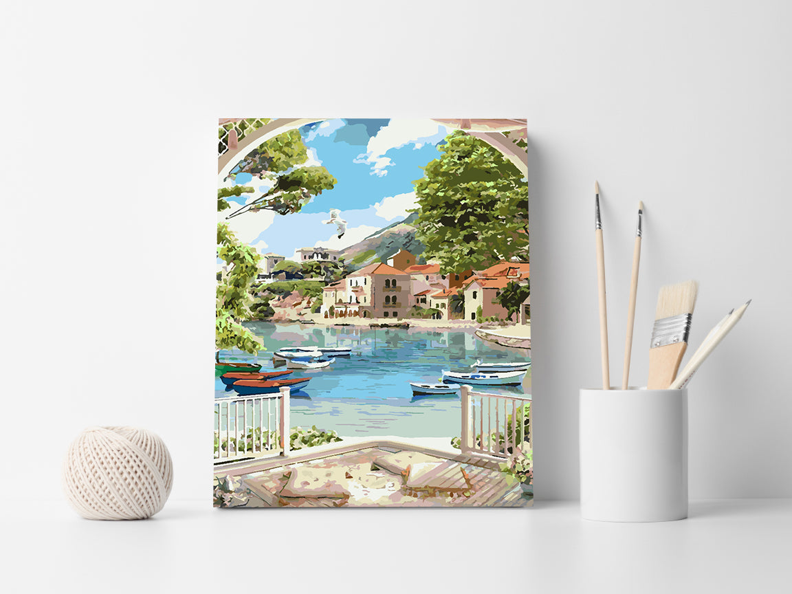 Malen nach Zahlen - Boote auf der Seelandschaft 4359