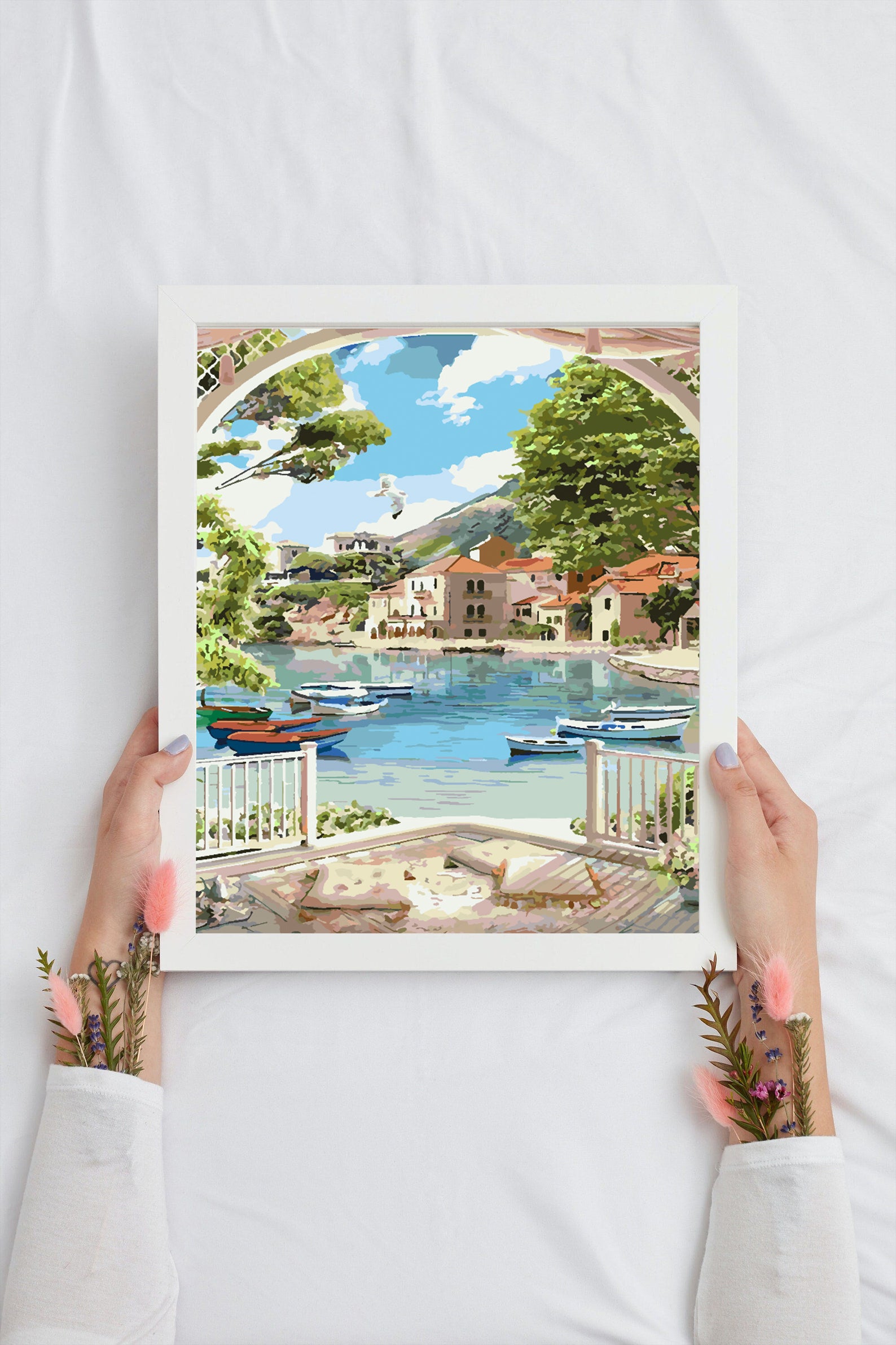 Malen nach Zahlen - Boote auf der Seelandschaft 4359