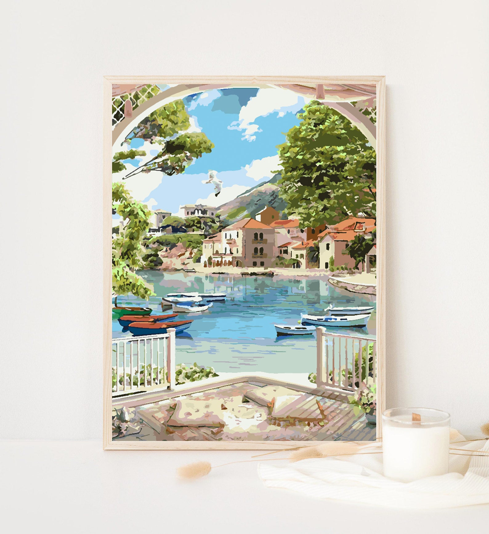 Malen nach Zahlen - Boote auf der Seelandschaft 4359