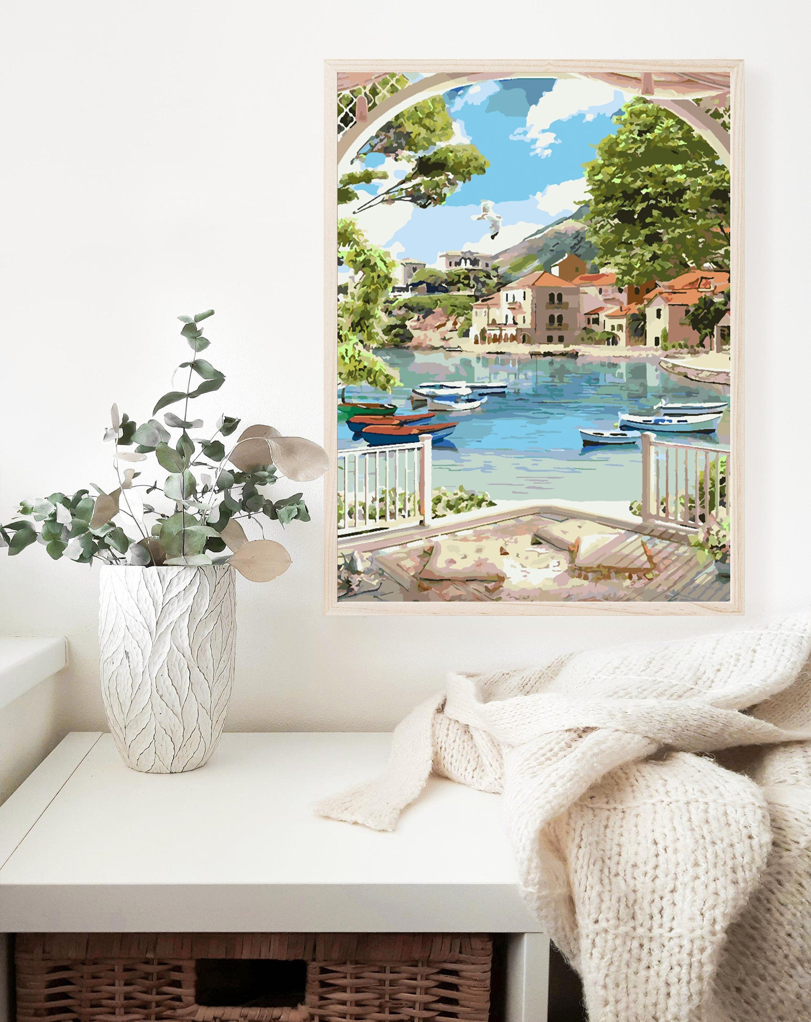 Malen nach Zahlen - Boote auf der Seelandschaft 4359