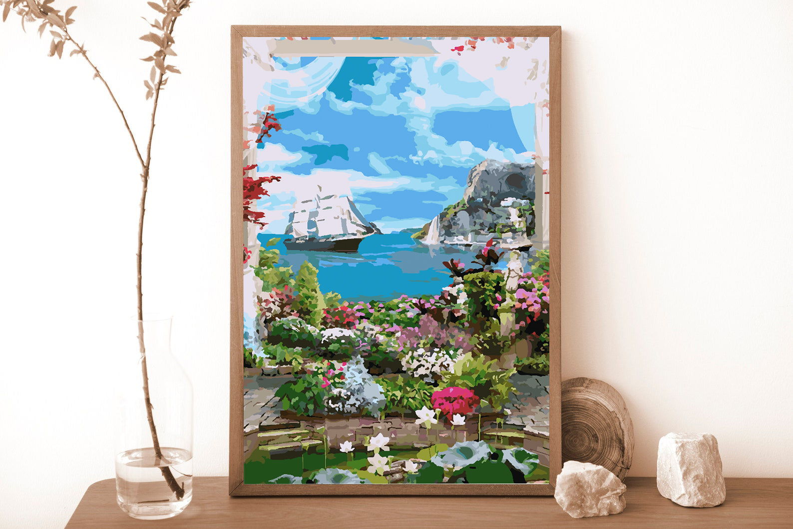 Malen nach Zahlen - Landschaftsboot auf See 4366