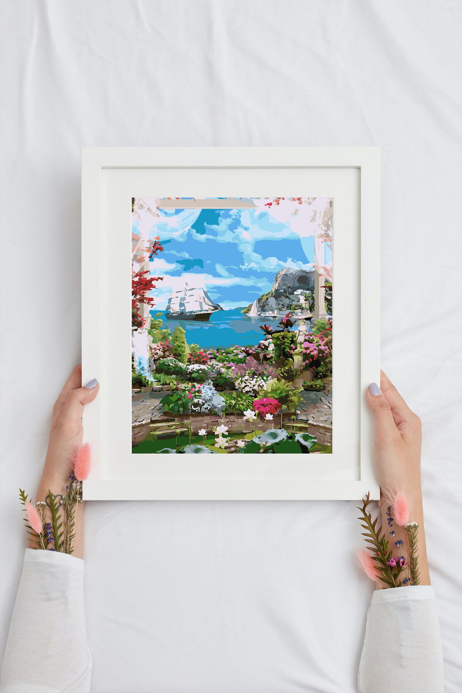 Malen nach Zahlen - Landschaftsboot auf See 4366