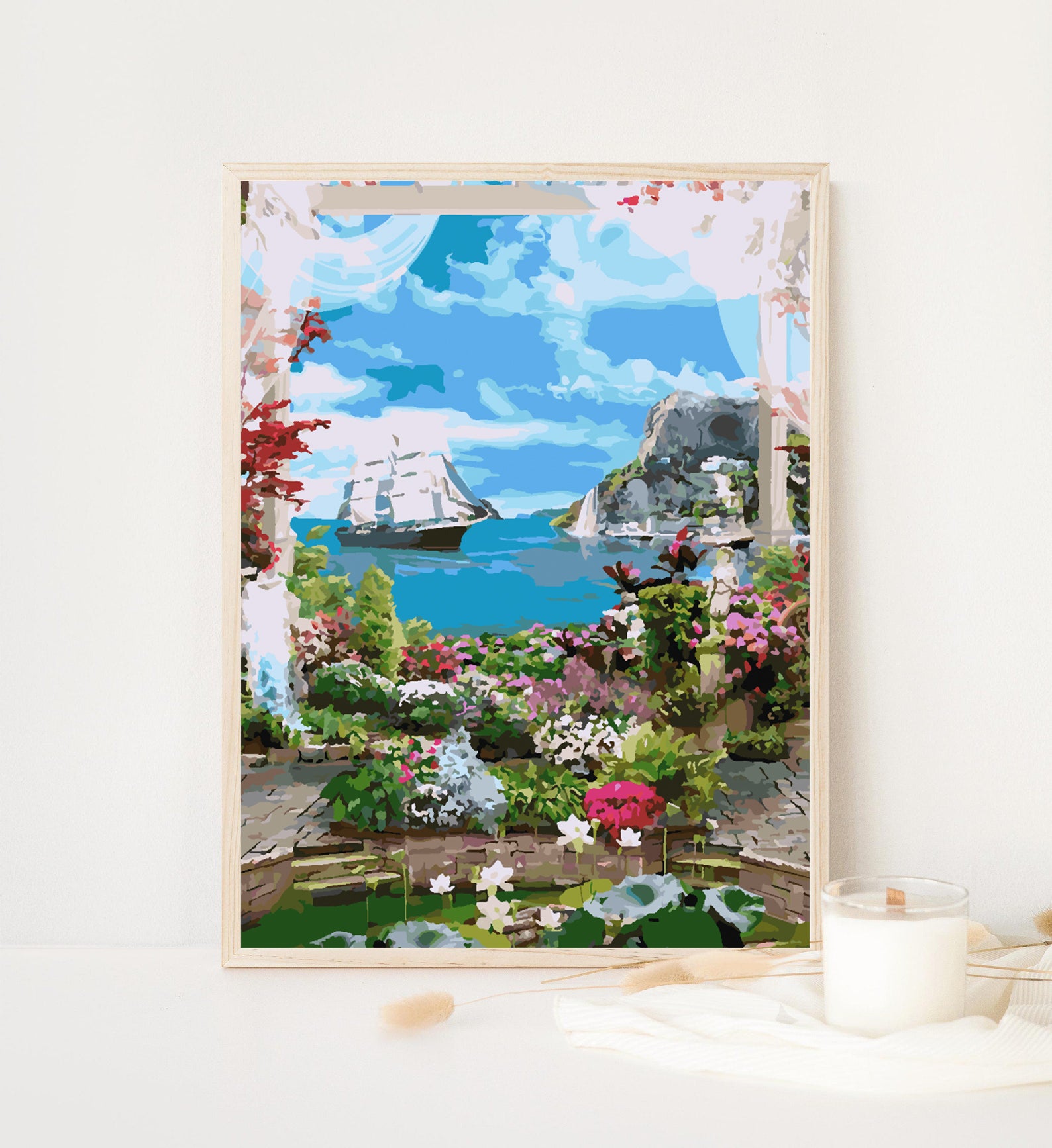 Malen nach Zahlen - Landschaftsboot auf See 4366