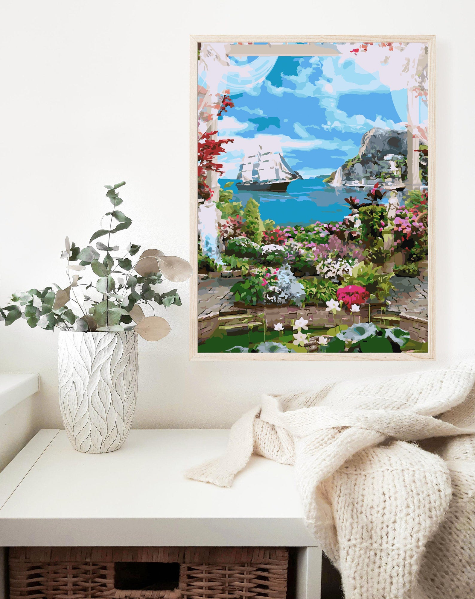 Malen nach Zahlen - Landschaftsboot auf See 4366