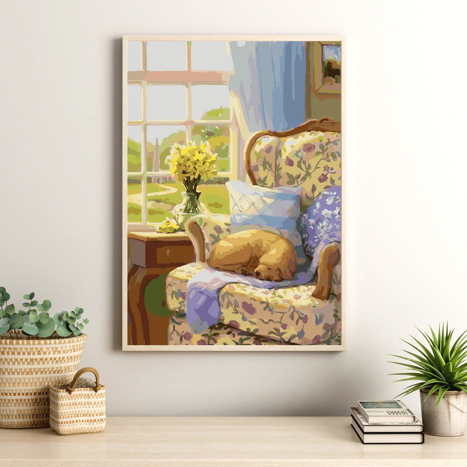 Peinture par numéros - Fleurs jaunes dans un vase 4367