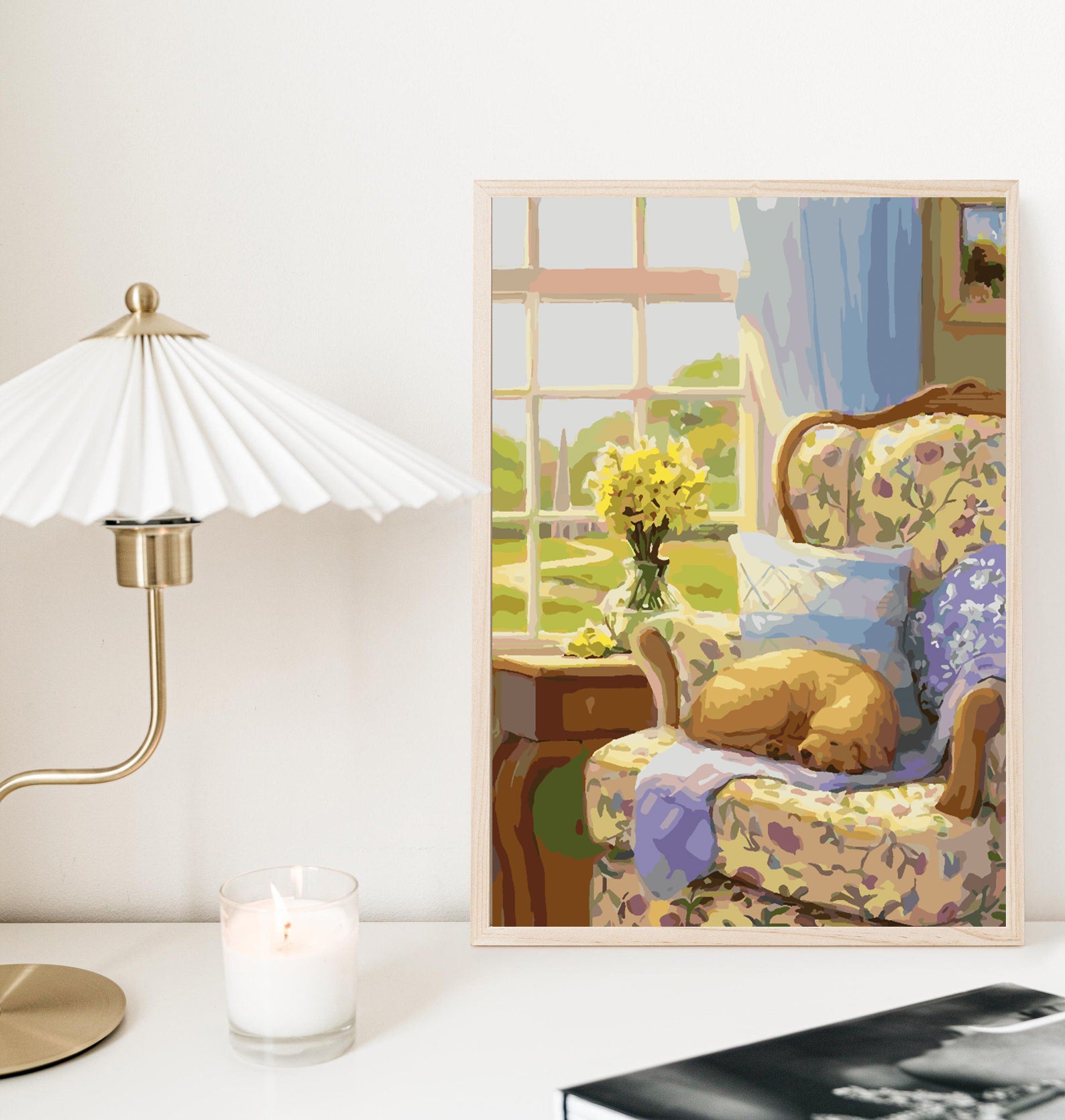 Peinture par numéros - Fleurs jaunes dans un vase 4367