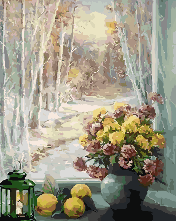 Peinture par numéros - Fleurs dans un vase 4378