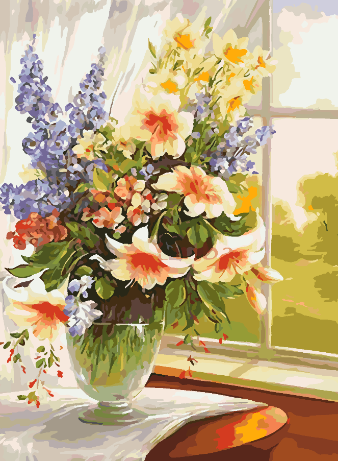 Malen nach Zahlen - Blumen in einer Vase 4380