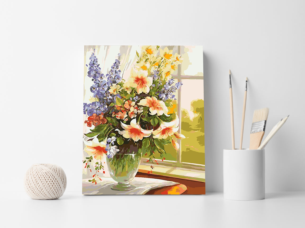 Malen nach Zahlen - Blumen in einer Vase 4380