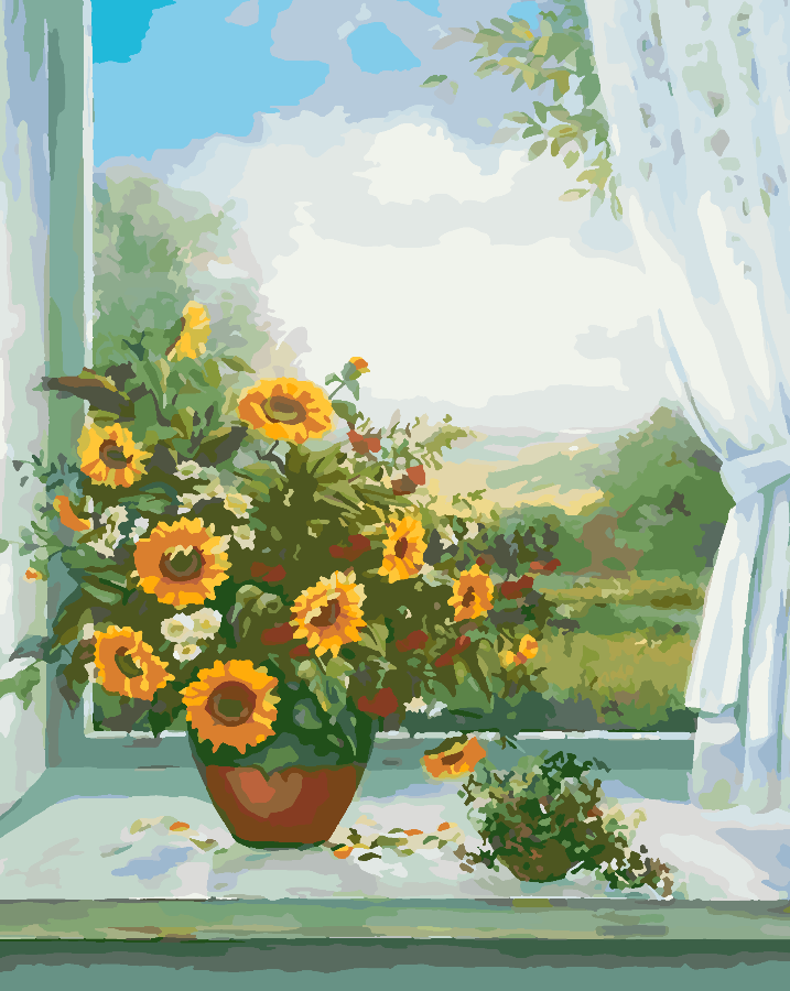 Peinture par numéros - Vase Tournesol 4381