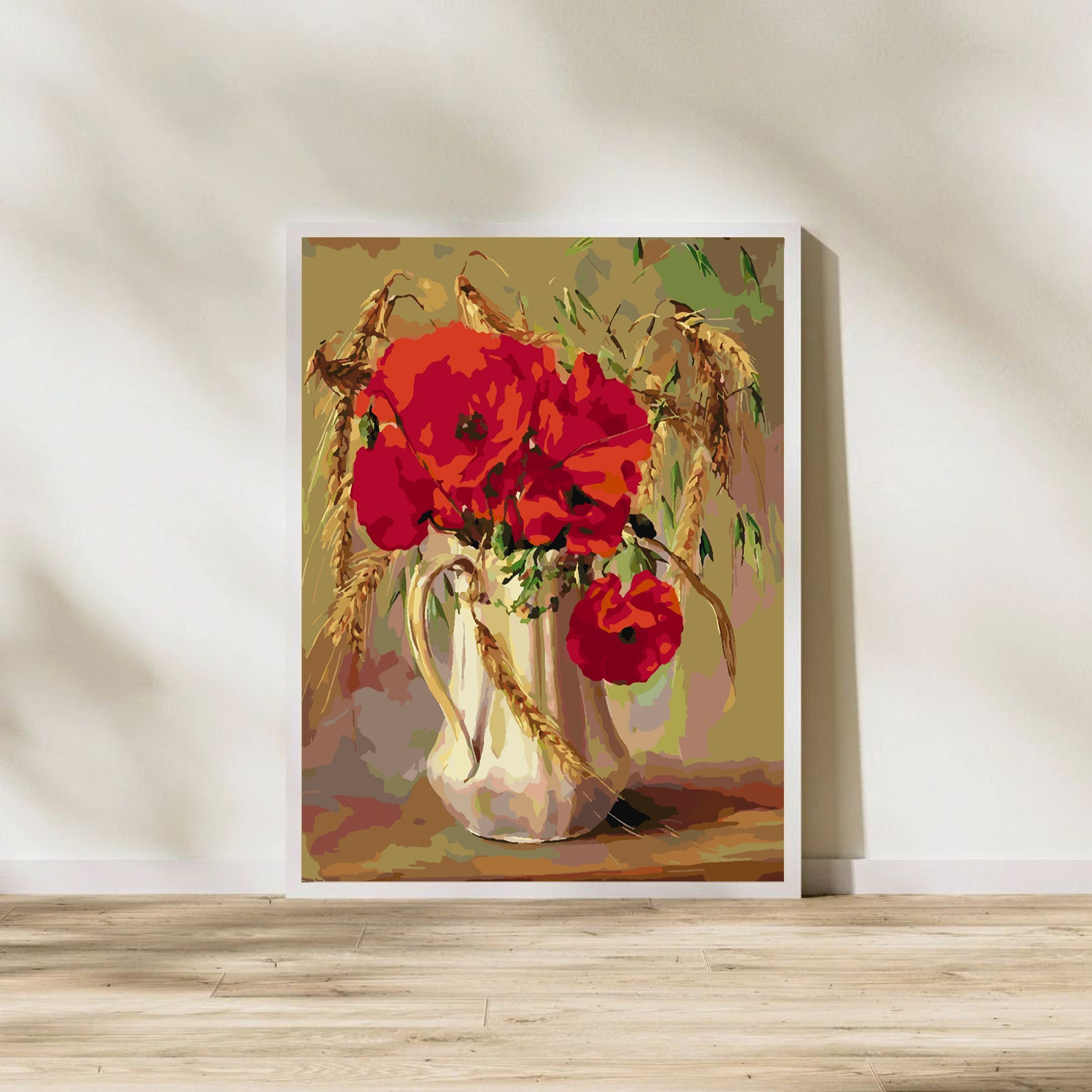 Peinture par numéros - Fleurs rouges dans un vase 4383