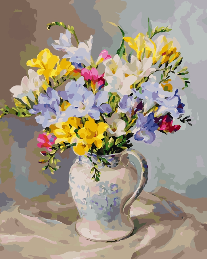 Malen nach Zahlen - Blumen in einer Vase 4386