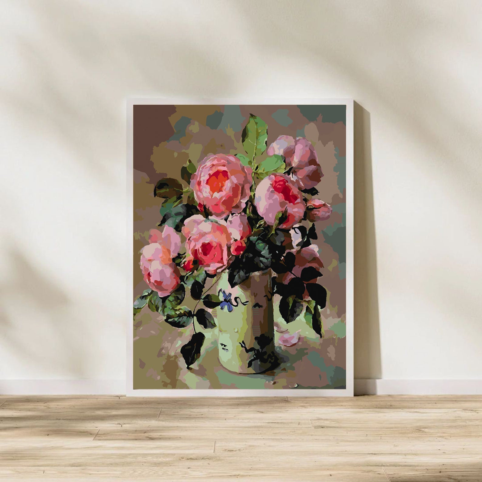 Peinture par numéros - Fleurs roses dans un vase 4391