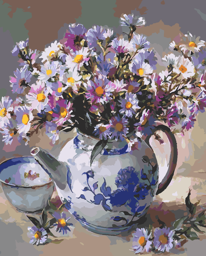 Malen nach Zahlen - Blumen in einer Vase 4392