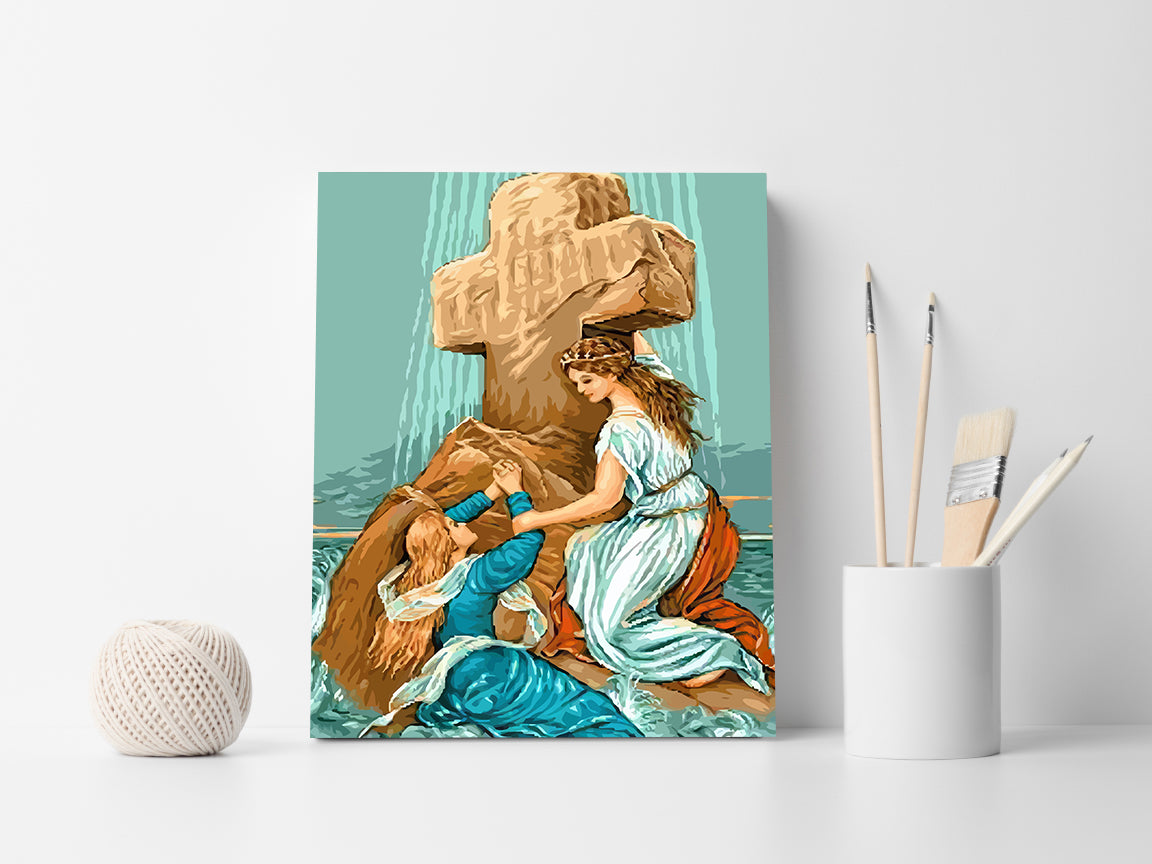 Malen nach Zahlen - Frau am Kreuz 4399