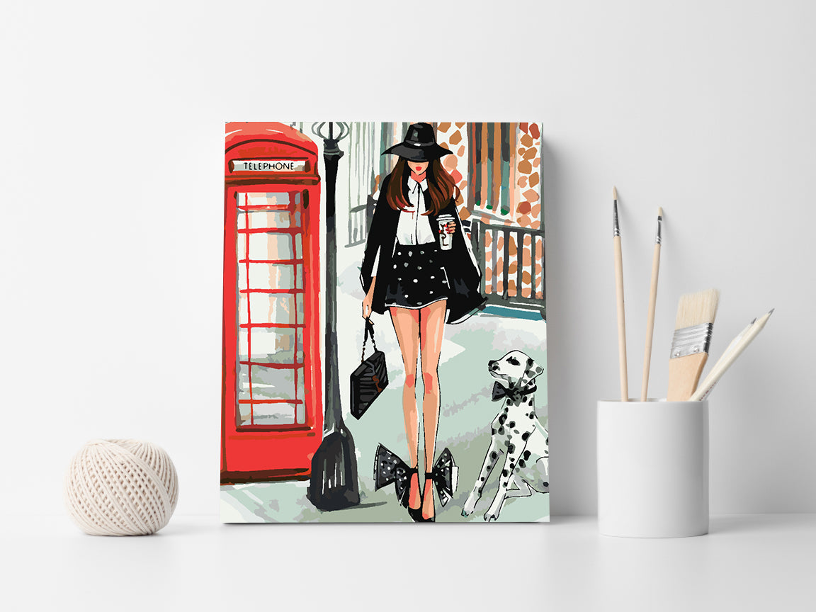 Pictura pe numere - Fată cu Câine 4410