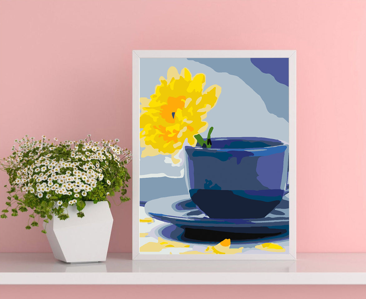 Pictura pe numere - Floare Galbenă 4413