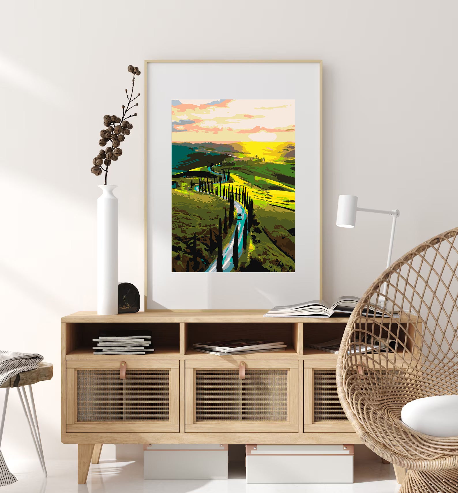 Peinture par numéros - Paysage de route avec arbres 4415