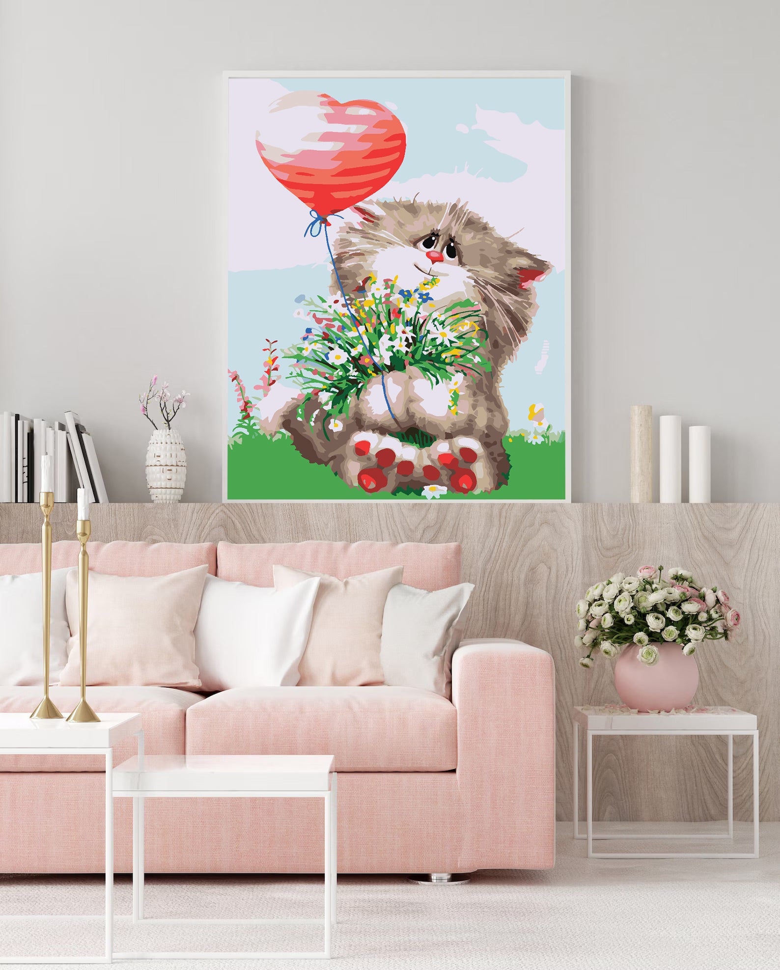 Malen nach Zahlen - Katze mit Herz 4423