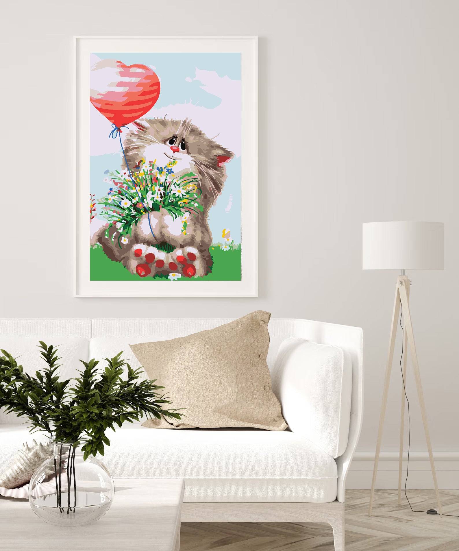 Malen nach Zahlen - Katze mit Herz 4423