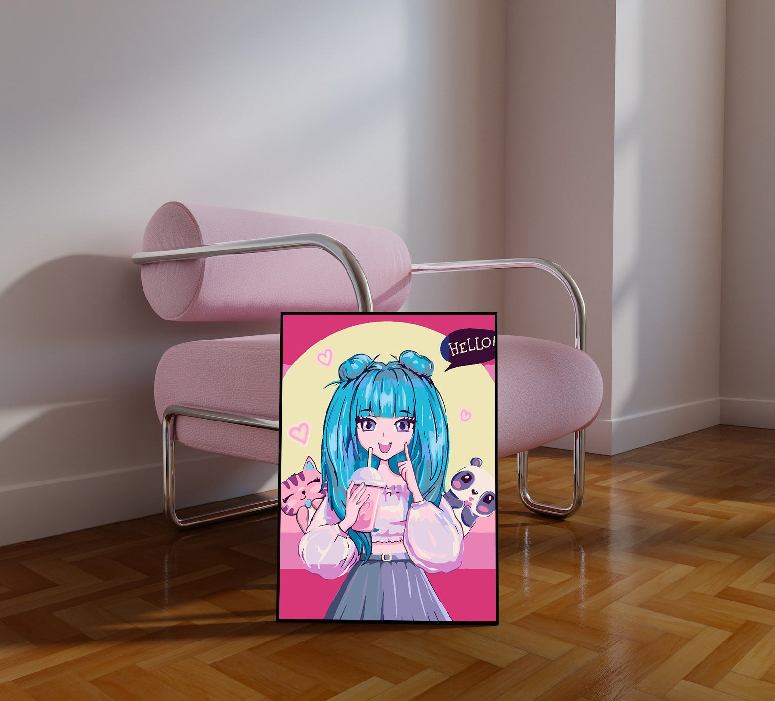 Peinture par numéros - Portrait de petite fille animée 4425
