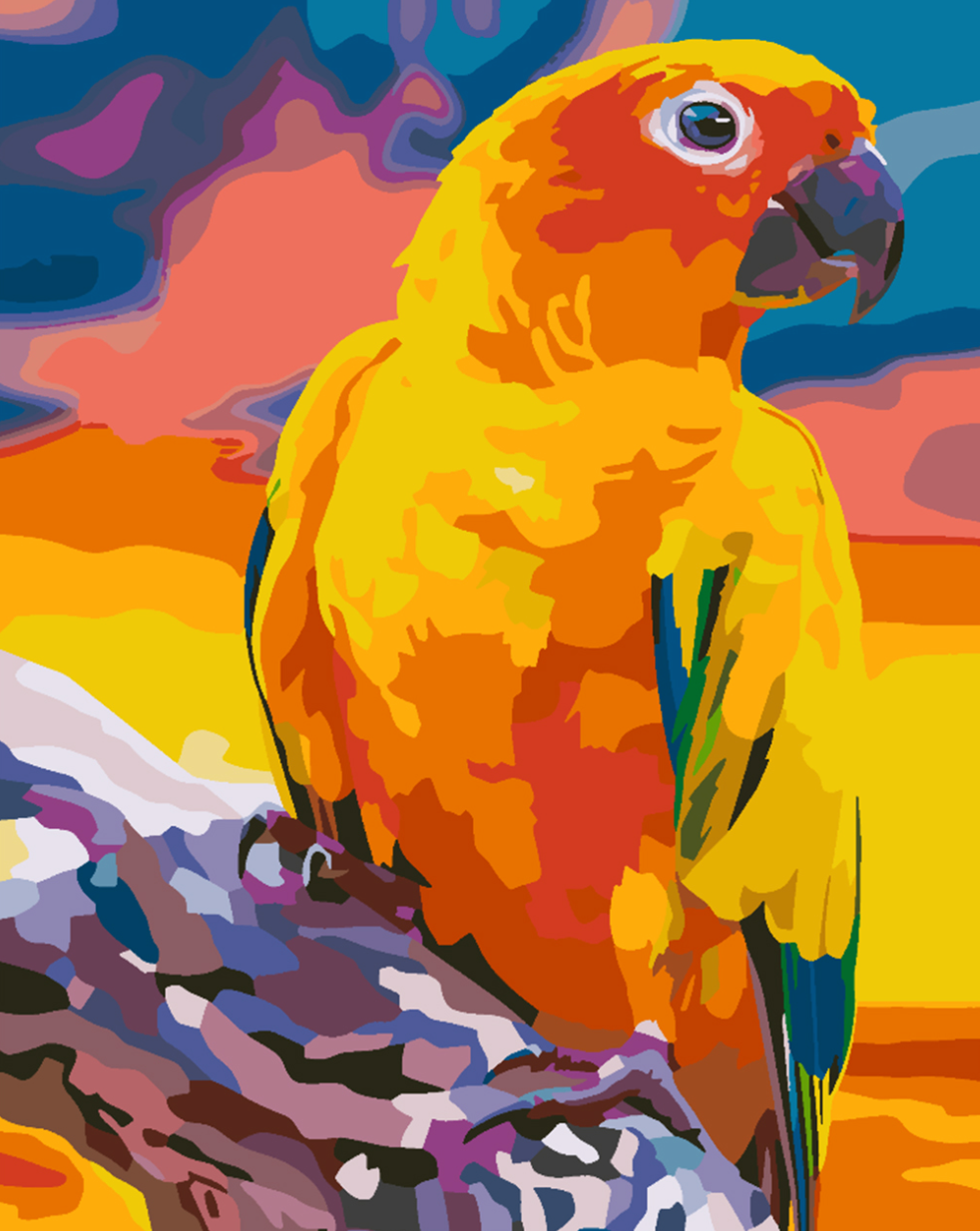 Malen nach Zahlen - Oranger Papagei 4429