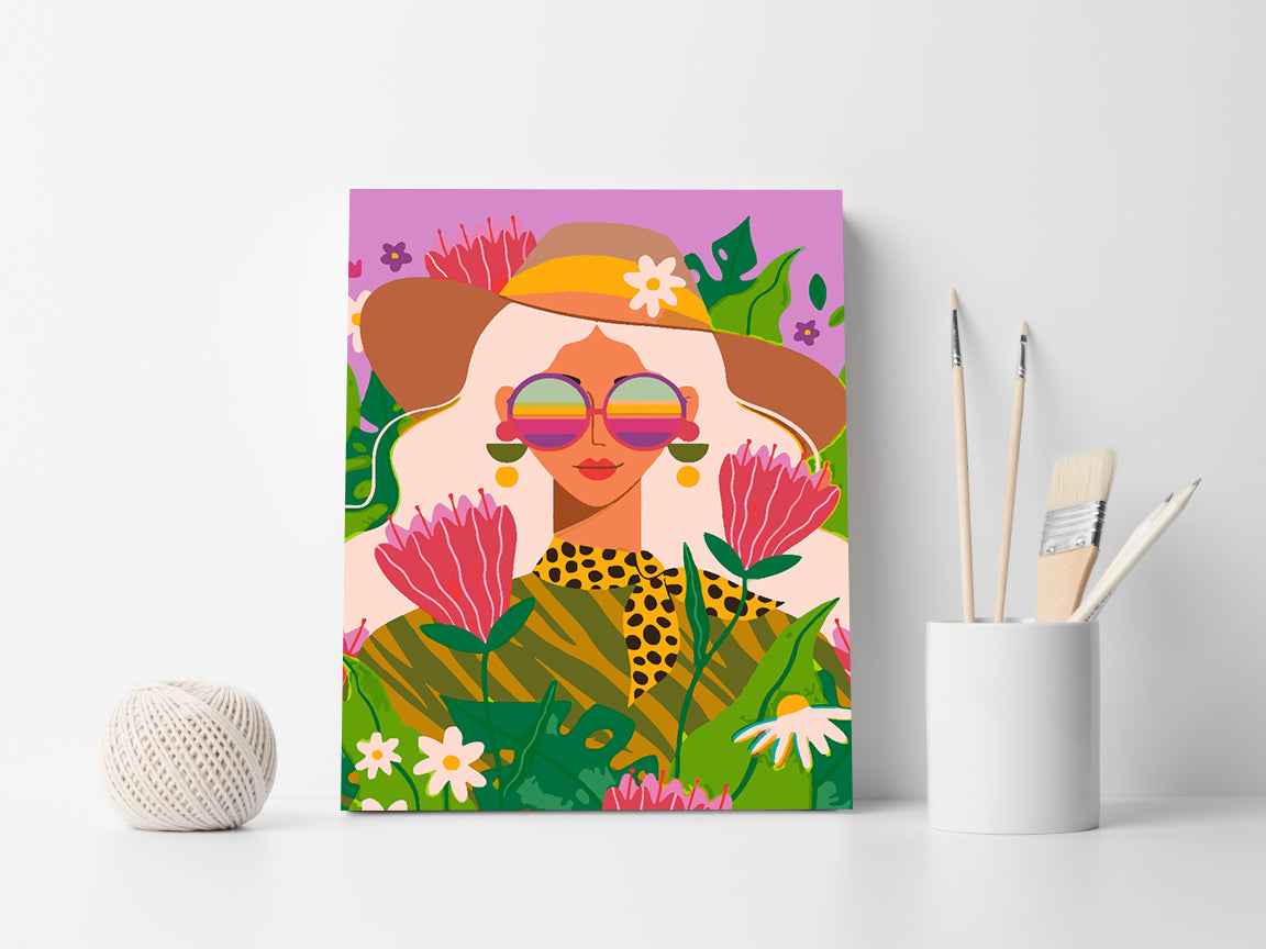 Peinture par numéros - Fille aux fleurs 4431