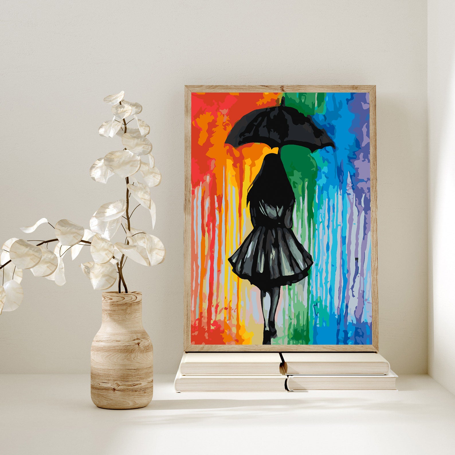 Malen nach Zahlen - Mädchen mit Regenschirm 4433