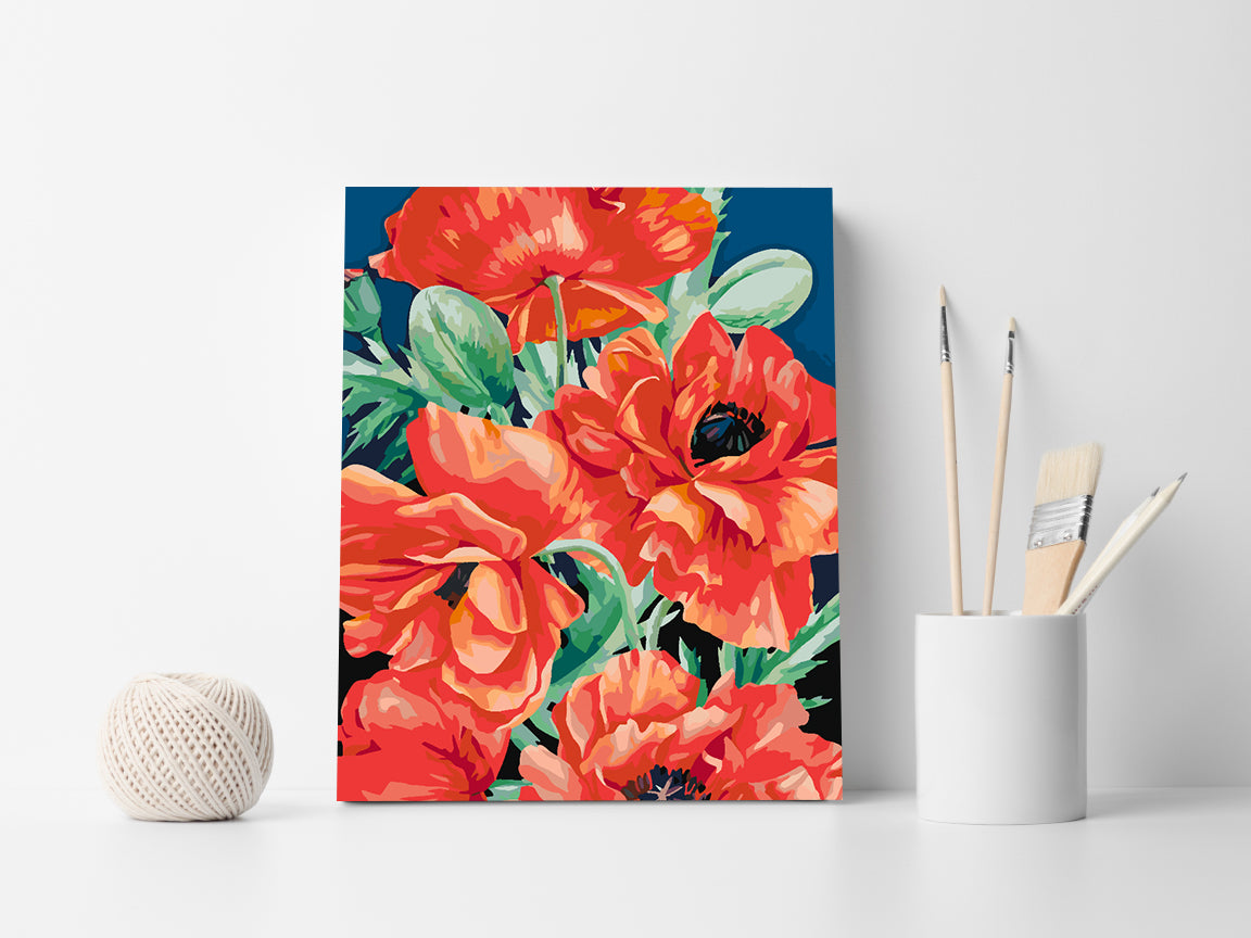 Malen nach Zahlen - Rote Blumen 4444