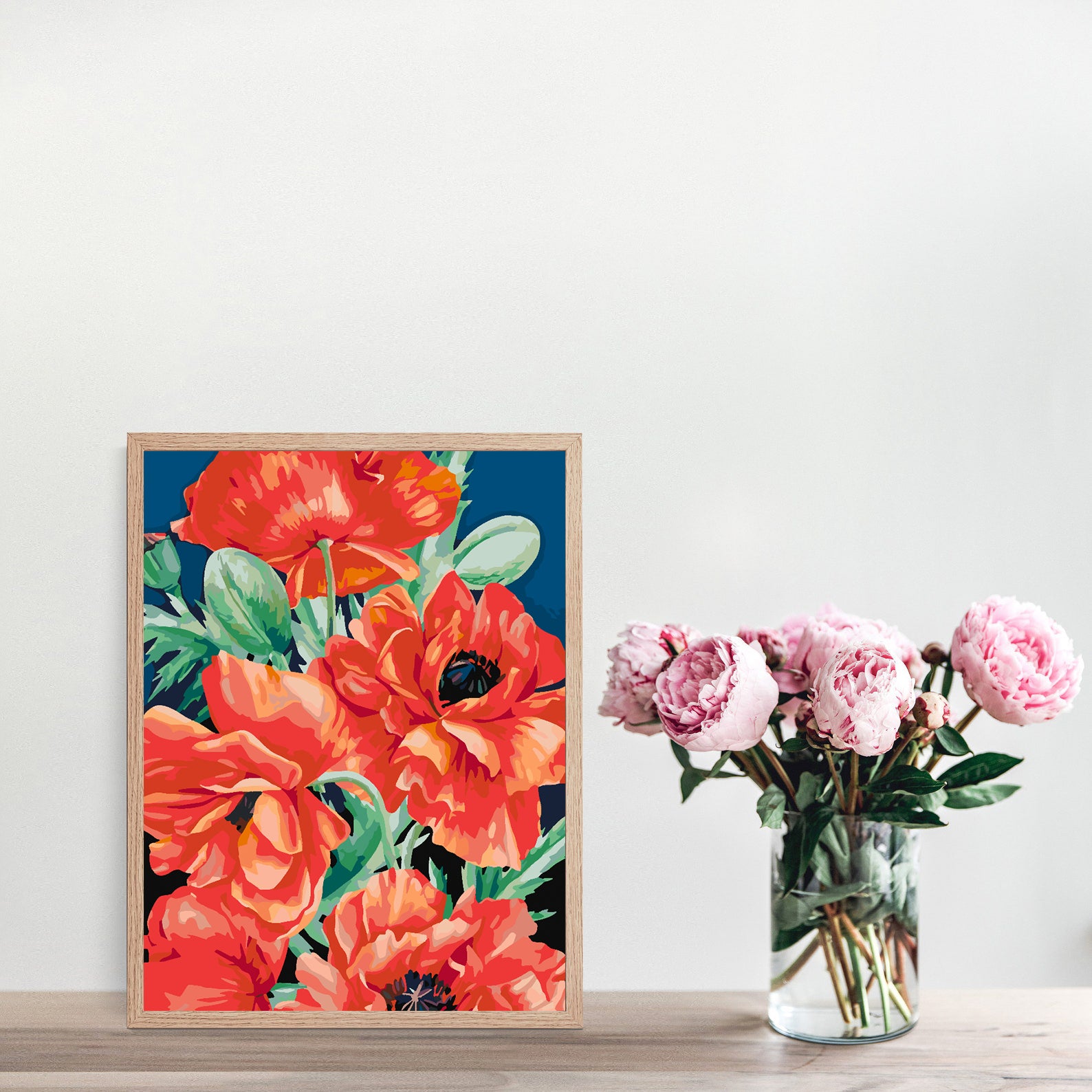 Malen nach Zahlen - Rote Blumen 4444
