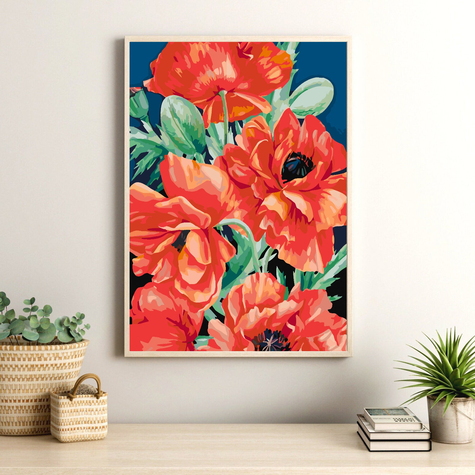 Malen nach Zahlen - Rote Blumen 4444