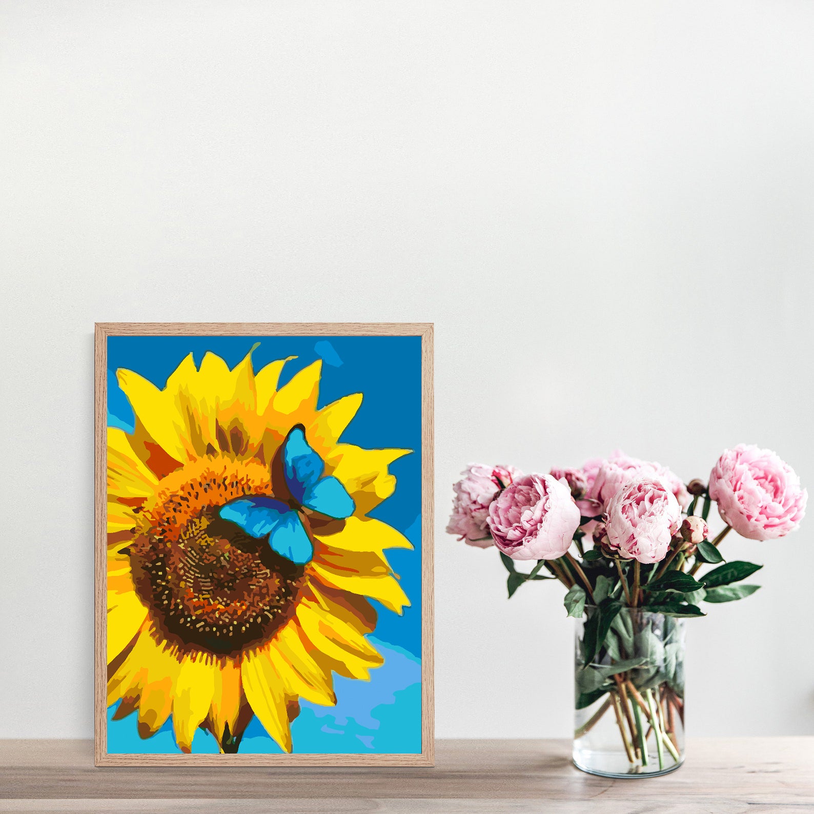 Malen nach Zahlen - Schmetterling auf Sonnenblume 4445