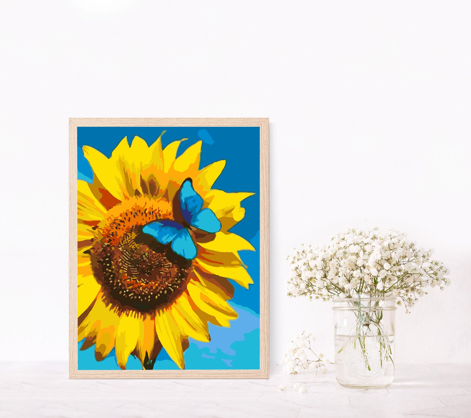 Malen nach Zahlen - Schmetterling auf Sonnenblume 4445