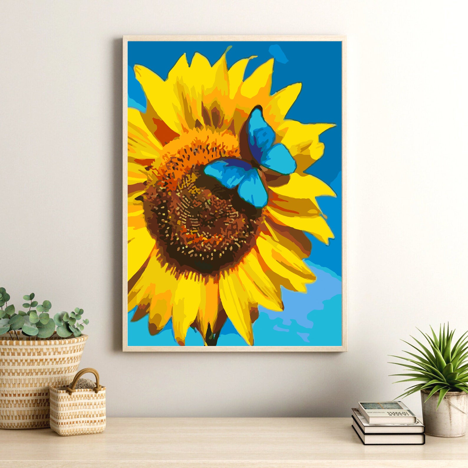 Malen nach Zahlen - Schmetterling auf Sonnenblume 4445