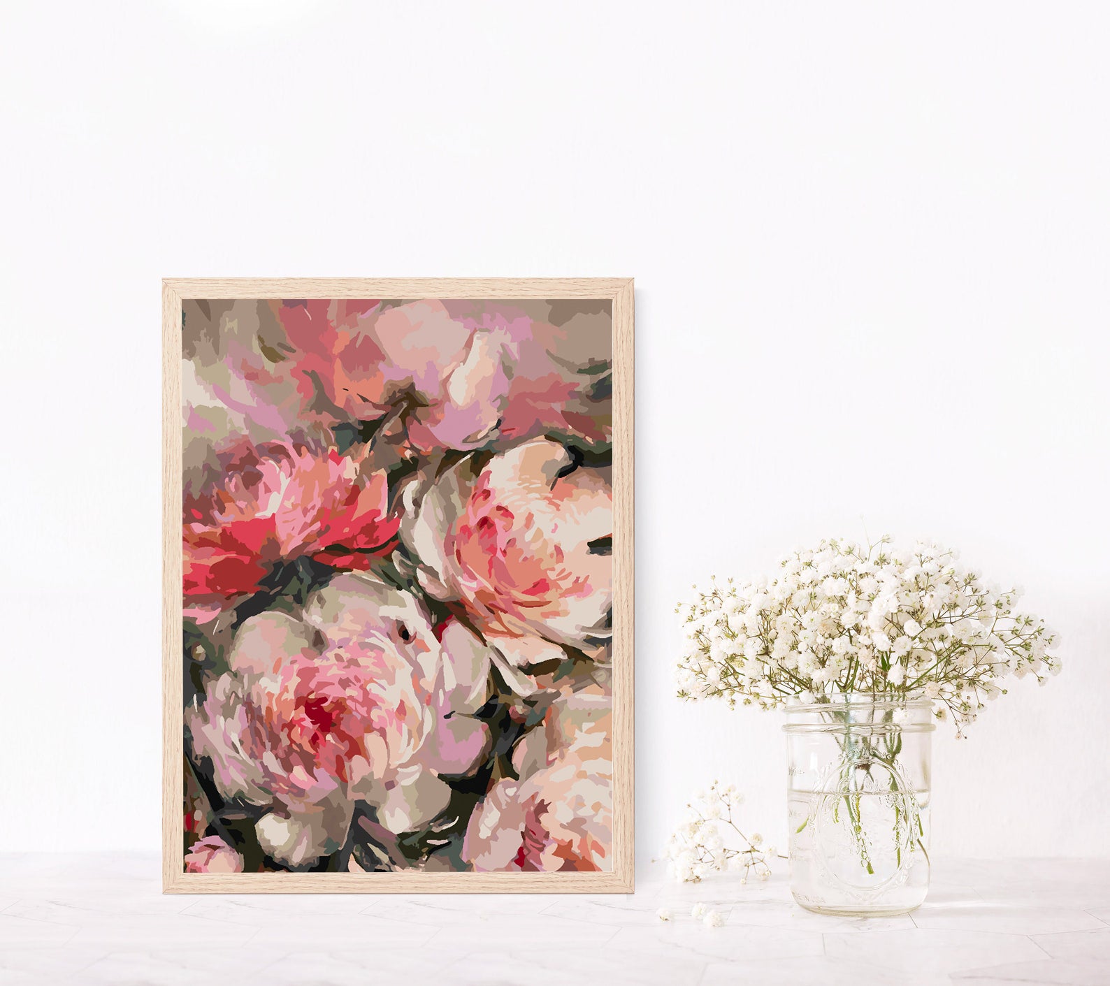 Malen nach Zahlen - Rosa Blumen 4451