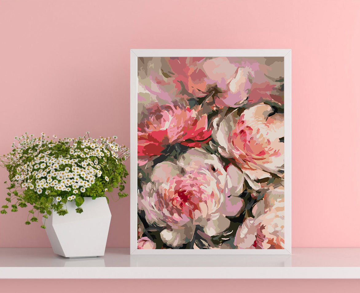 Malen nach Zahlen - Rosa Blumen 4451