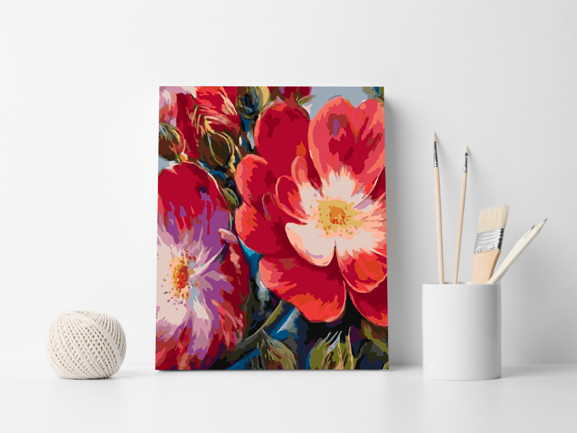 Malen nach Zahlen - Rote Blumen 4466
