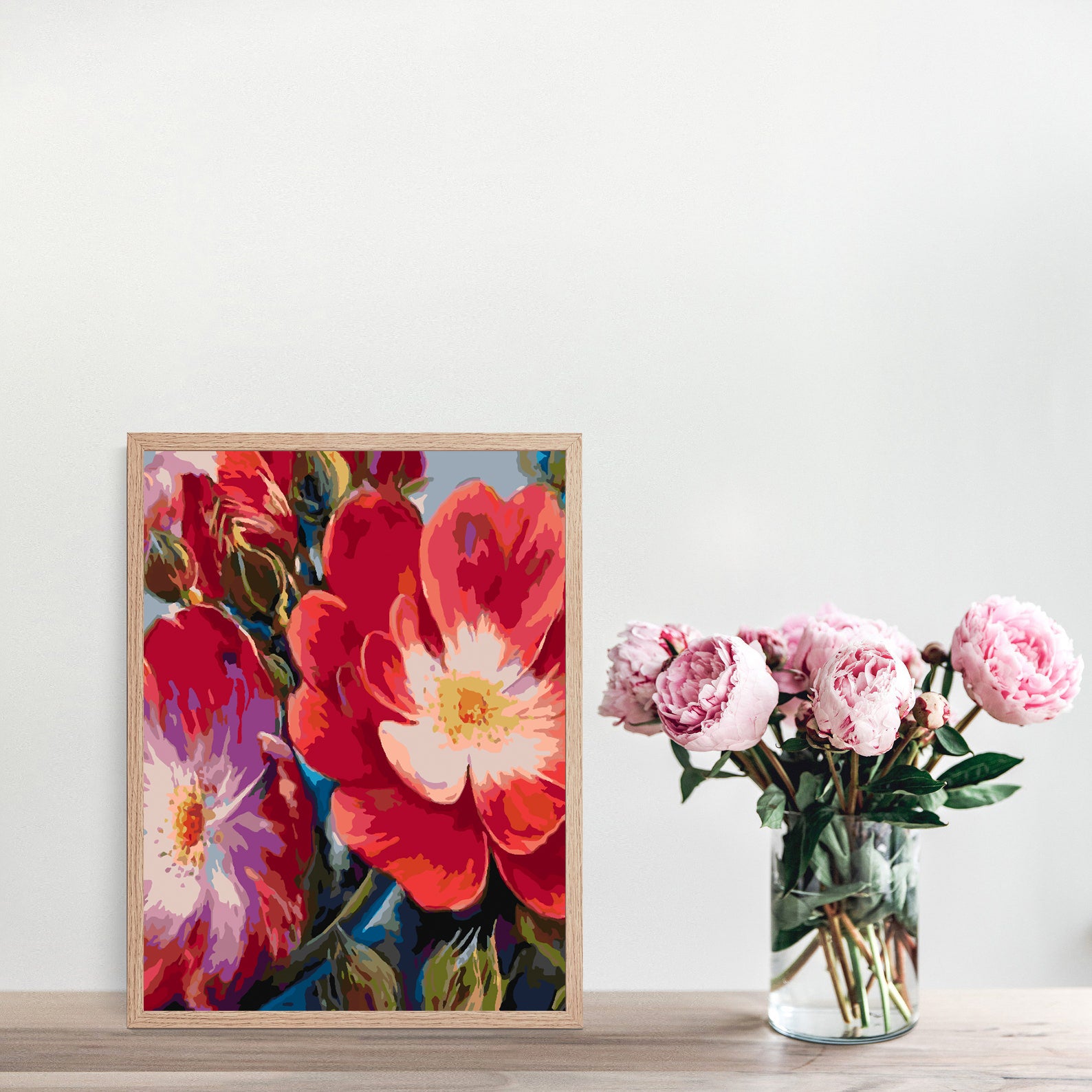 Malen nach Zahlen - Rote Blumen 4466