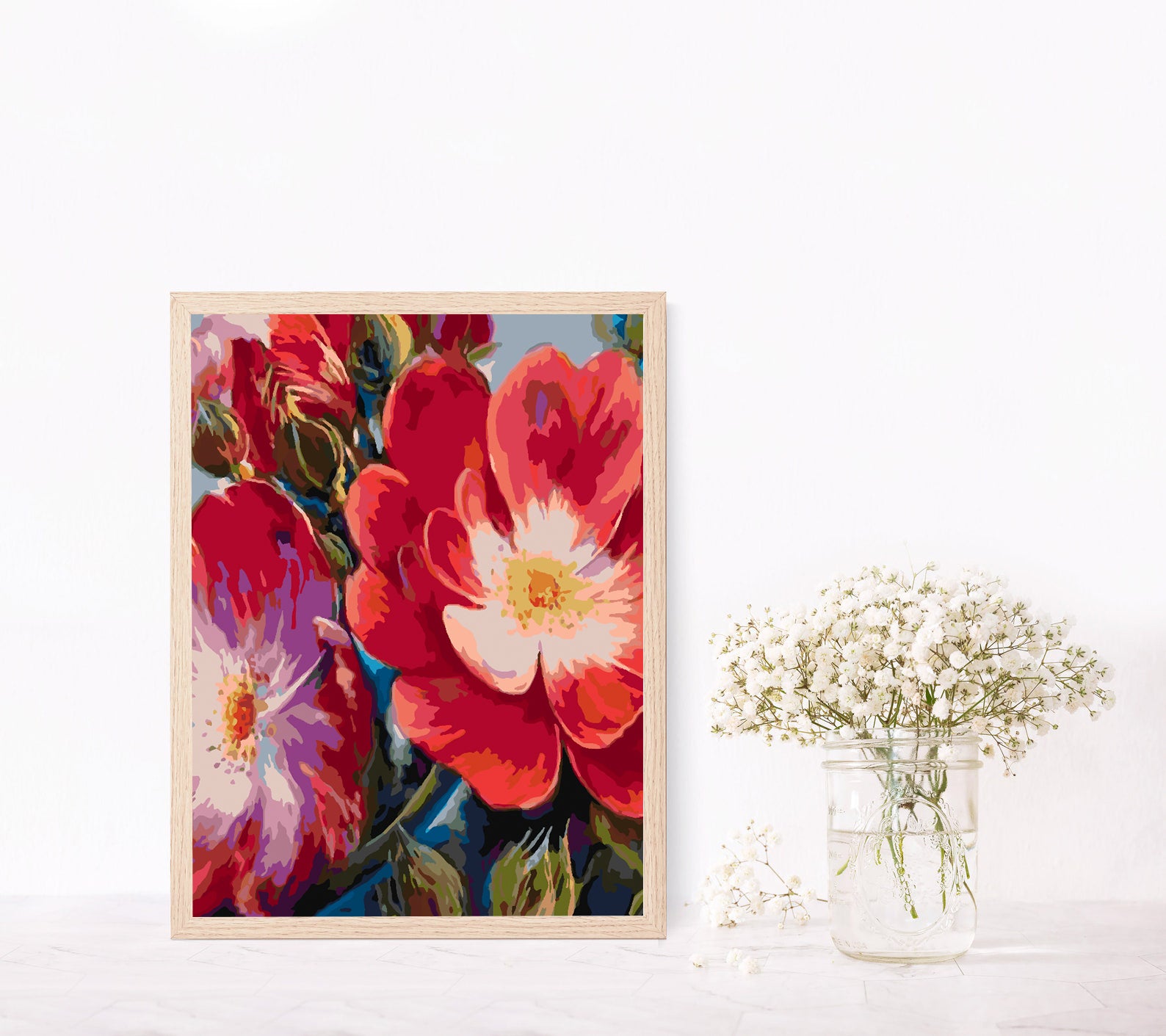 Malen nach Zahlen - Rote Blumen 4466