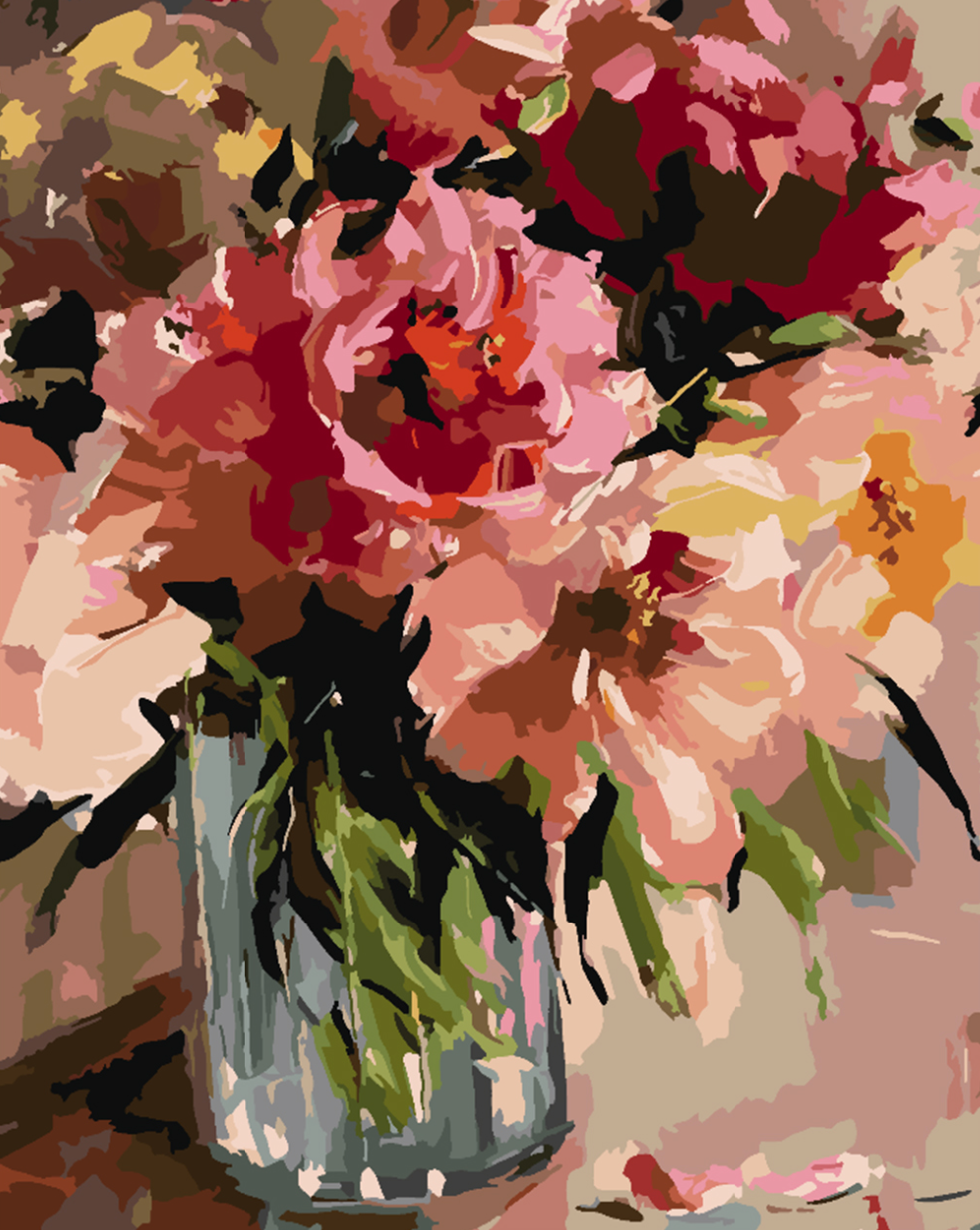 Malen nach Zahlen - Blumen in einer Vase 4472