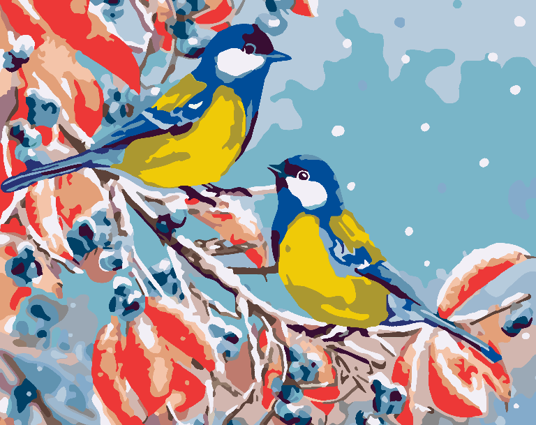 Malen nach Zahlen - Frühlingsvögel 4477
